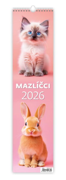 Kalendář nástěnný vázankový, Mazlíčci, Helma