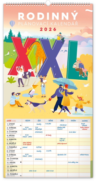 Kalendář nástěnný, Rodinný plánovací XXL, Presco Group