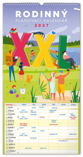 Kalendář nástěnný, Rodinný plánovací XXL, Presco Group