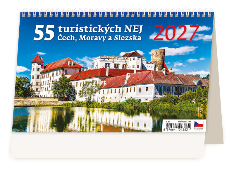 Kalendář stolní, 55 turistických nej Čech, Moravy a Slezska, Helma