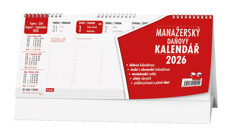 Kalendář stolní, Manažerský daňový