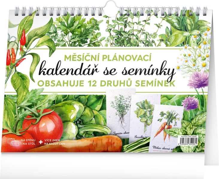 Kalendář stolní, Měsíční plánovací se semínky, Presco Group