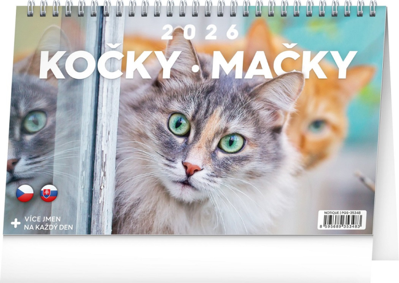 Kalendář stolní, Kočky, Presco Group