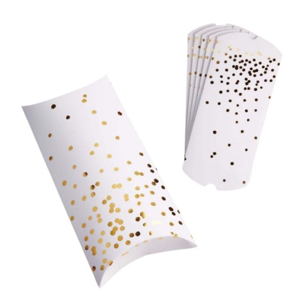 Krabička dárková bílá se zaltým tiskem