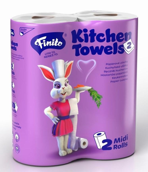 Kuchyňské utěrky, 2 vrstvé, 2 role, finito