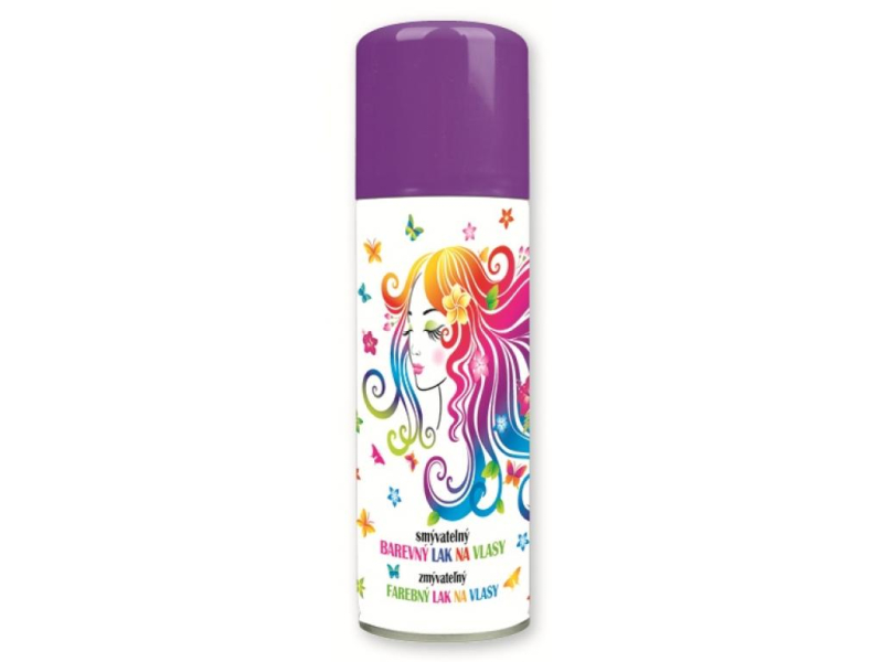 Spray na vlasy, neonově fialová