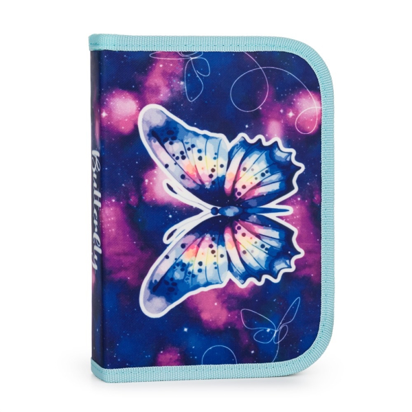 Penál jednopatrový, 2 chlopně, prázdný, Motýl