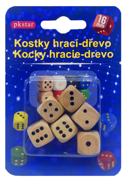 Kostky hrací dřevěné 6ks