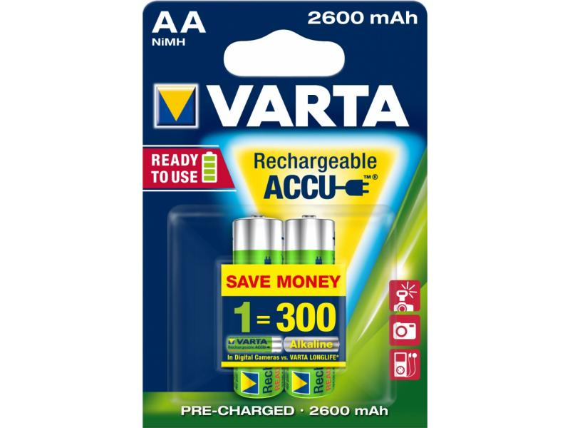 Baterie nabíjecí Varta AA tužka-2ks 2600mAh