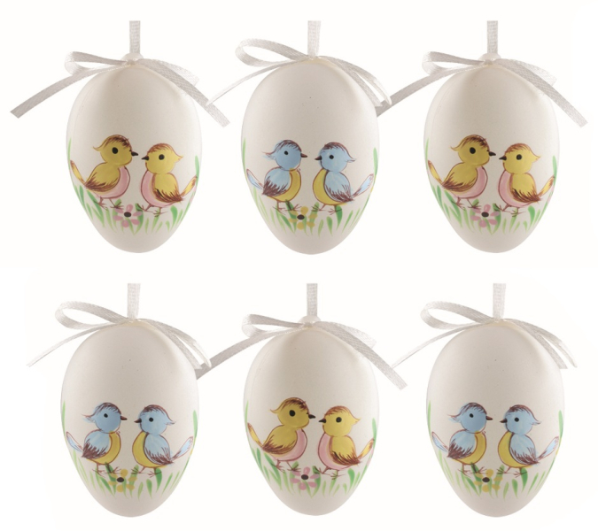 VEjce plastová, 6ks, ptáčci