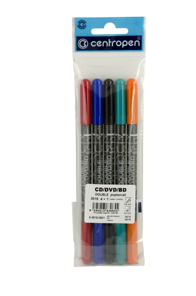 Popisovače, Centropen, 3616-4+1 oranžový na CD,DVD oboustranný