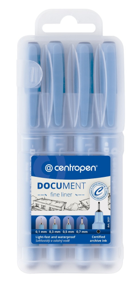 Popisovač, Centropen, 2631-4, dokumentní, sada 4 kusy