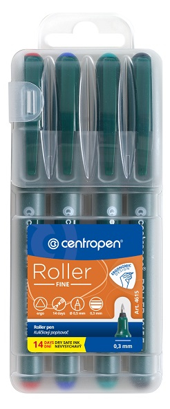 Popisovače, Centropen, roller, 4615-4, 0,3 mm, sada