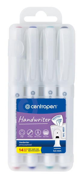 Popisovače, Centropen, 4651-4, 0,5 mm, sada 4 kusy