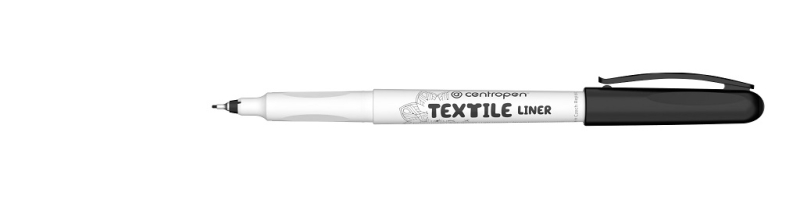 Značkovač, Centropen, 2639, na textil, 0,5 mm, černý